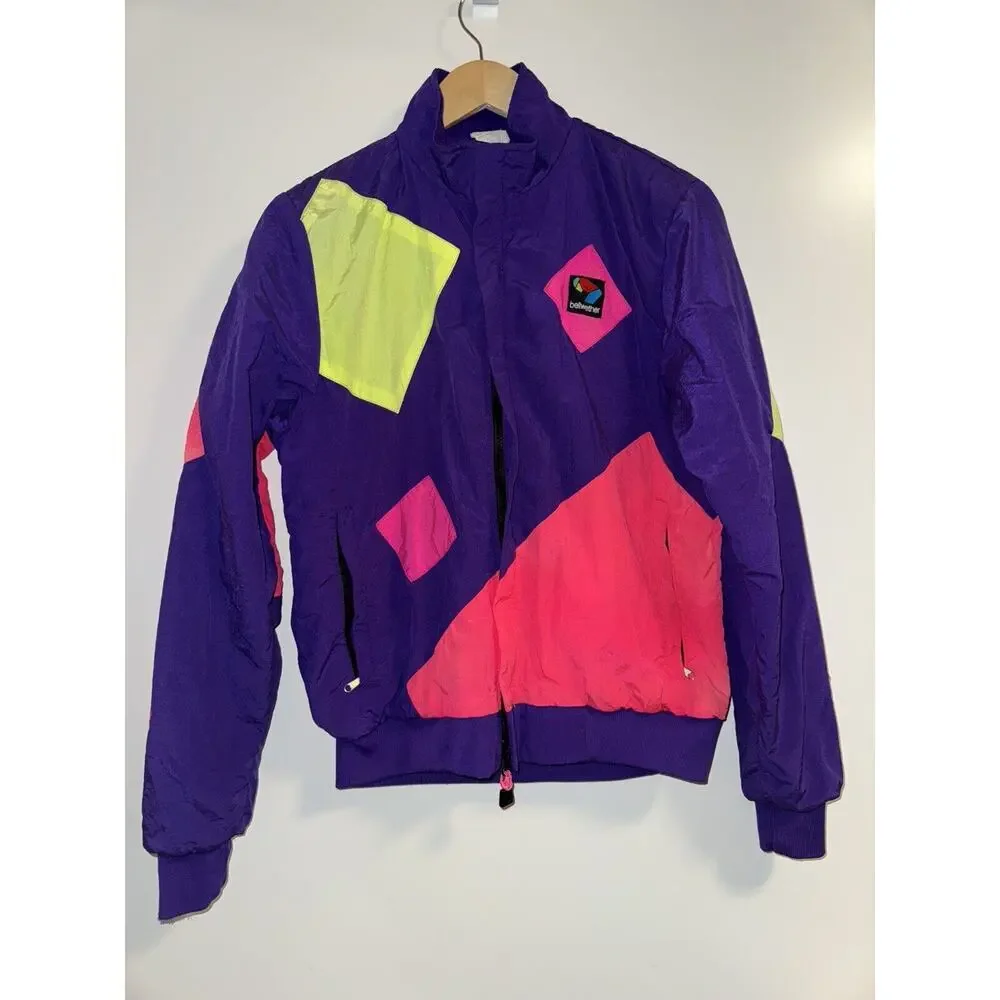 Vintage Bellwether Cycling Jacket Colorblock Size MEDIUM Mens Womens purple